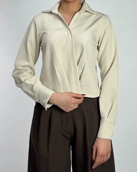 شومیز پیلی دار بغل زیپ   کد 500478