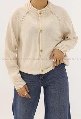 ژاکت بافت جلو دکمه کد1004534