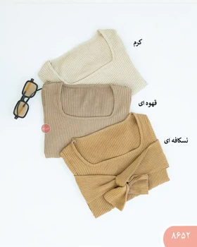 بلوزکراپ یقه خشتی 8652