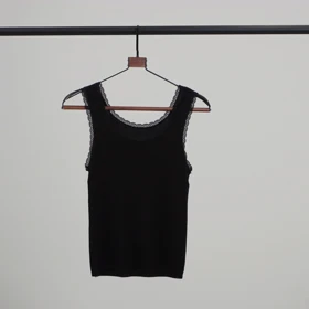 تاپ یقه گرد گیپور (مشکی)