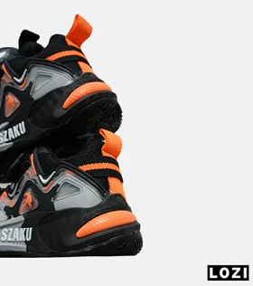 کفش کتانی بچه گانه مشکی طوسی نارنجی 23 NIKE AIR JORDAN