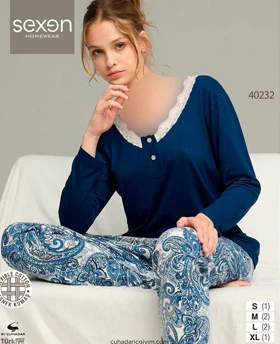 بلوز وشلوار راحتی سکسن کد 40232