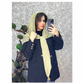 روسری لینن (لینن) قواره 140 منگوله‌دار مناسب فصول گرما