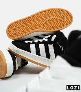کفش کتانی نیم ساق مردانه و زنانه مشکی سفید ADIDAS Campus