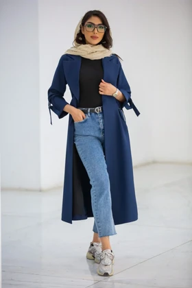 مانتو بلند بزایاق ماکسی بغل سگک دار