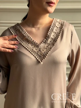 شومیز یقه هفت گیپور