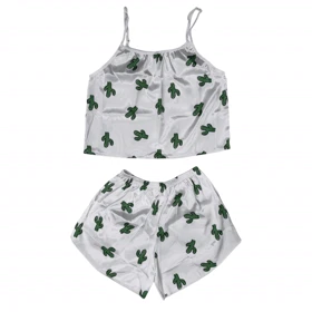 ست تاپ و شلوارک طرح کاکتوس 163