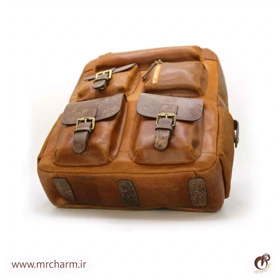 کوله پشتی هشت جیب تمام چرم mrch30045