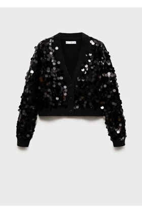 ژاکت کش باف پشمی زنانه اورجینال منگو mango