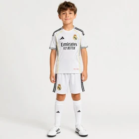 ست تیشرت و شلوارک ورزشی پسرانه مدل 5893 طرح رئال مادرید امباپه