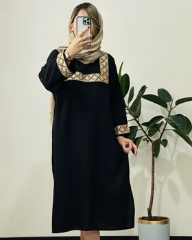 مانتو کفتان مشکی طلایی