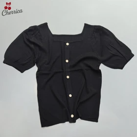 بلوز آستین کوتاه جلو دکمه نما کد 3