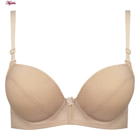 ست شورت و سوتین زنانه لنا مدل فنردار بند متحرک کاپ اسفنجی کرم کد 4961