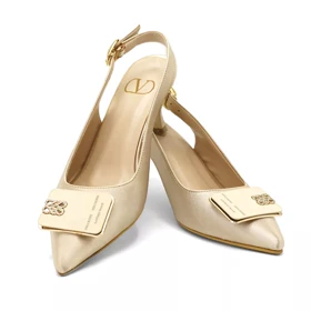 کفش مجلسی زنانه پاشنه‌دار 5 سانت مدل 400945 _ sandal valentino