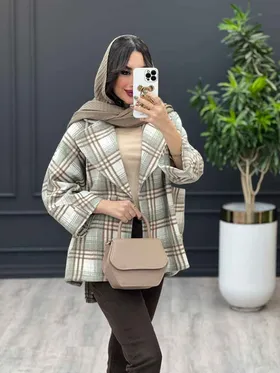 پالتو چهارخونه تک دکمه