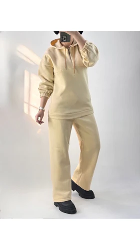 ست دورس و شلوار نیم زیپ زنانه 60040