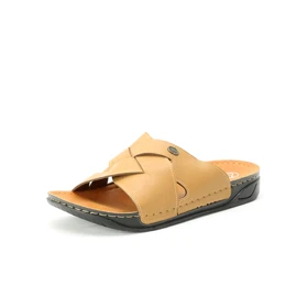 دمپایی چرم مردانه آسیادار مدل رایکا 205