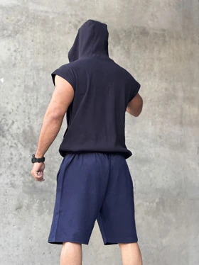 هودی کلاهدار ورزشی نیم زیپ NIKE سرمه ای