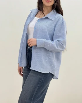 شومیز نگین‌دار لینن