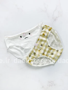 شورت نخ پنبه اسلیپ عروسکی سفید آبی