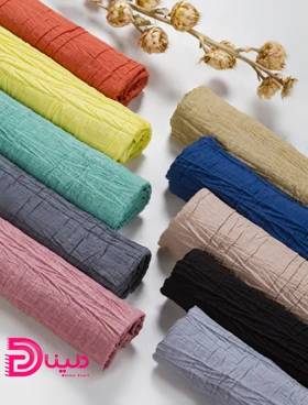 شال پلیسه موجی نخی منگوله‌دار