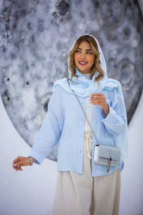 مانتو لینن پنبه خفاشی تک جیب