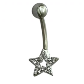 پیرسینگ ناف ستاره جواهری استیل - درخشش بی‌انتها