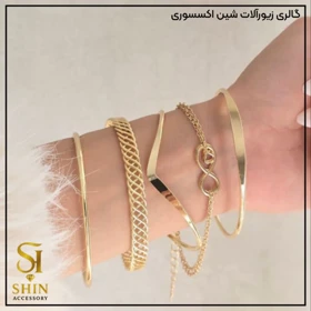 پک بنگل زنانه آبکاری طلایی کد bz014