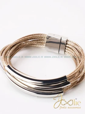 دستبند زنانه استیل مدل مانا کد B2156 (عسلی)