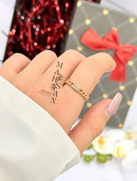 انگشتر زنانه تک نگین سایز8 کد X7094 هدیه خاص و زیبا