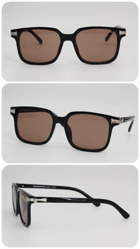 عینک آفتابی مردانه و زنانه کروم هارتز Chrome Hearts 8233 ضد اشعه UV400 ایتالیایی (فریم مشکی عدسی‌ها قهوه‌ای)