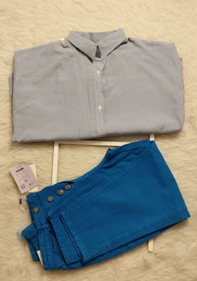 شومیز راه راه آستین کش دار زنانه کد 403040