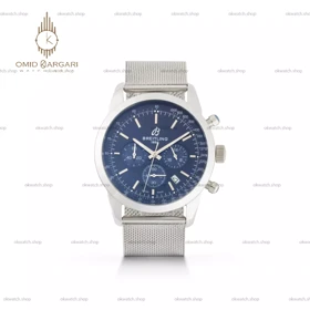 ساعت مچی برایتلینگ کورنوگراف بند حصیری صفحه سرمه ای Breitling