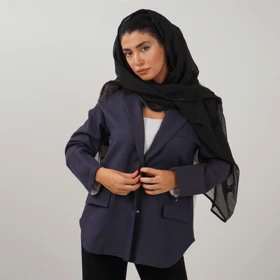 کت لینن کجراه پشت چاک