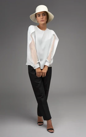 بلوز زنانه مجلسی سفید برند NEVADO