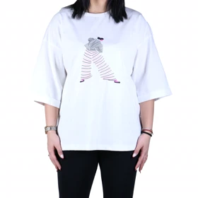 تیشرت زنانه لانگ چاپی