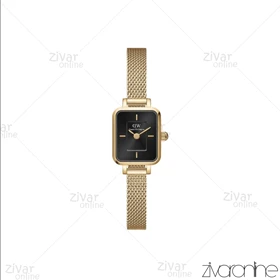 ساعت دنیل ولینگتون زنانه بند حصیری طلایی صفحه مشکی 104922