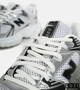 کفش کتانی مردانه و زنانه سفید طوسی مشکی NEW BALANCE 530 V02