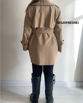 ترنچ کت wet قد کوتاه ( کرم تیره )