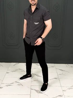 پیراهن 040902 JACK&JONES ذغالی