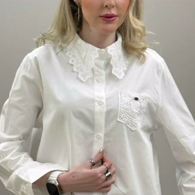 شومیزیقه جیب گیپور