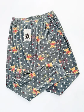 شلوار مخمل استیکردار خرس عروسکی