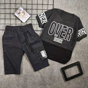 تیشرت شلوارک جین پسرانه OVER