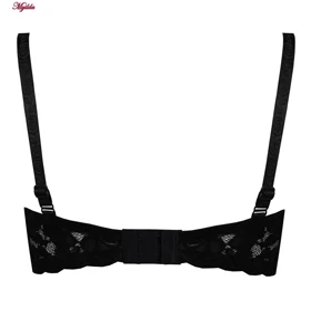 سوتین زنانه پانیذ مشکی مدل فنردار گیپوری کد 66367-new