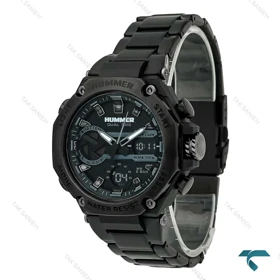 ساعت مردانه هامر 1444 دوزمانه بند فلزی مشکی Hummer-7537-G