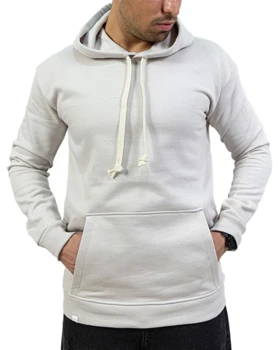 هودی اسپرت مردانه ساده رنگ طوسی روشن کد 26260