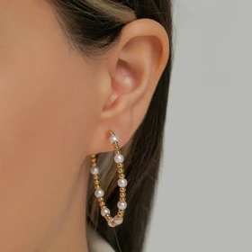 گوشواره حلقه‌ای مروارید برند رادیوم ، خاص و زیبا