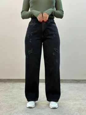 شلوار جین واید زغالی آمسو