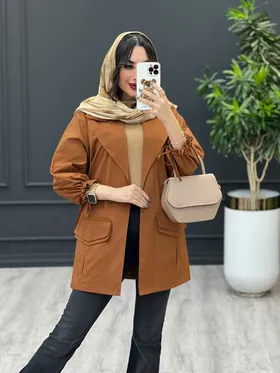 بارانی سرجیب دوبل آستین بنددار