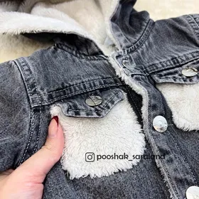 کاپشن جین کودک داخل خز تدی 1 تا 3 سال
